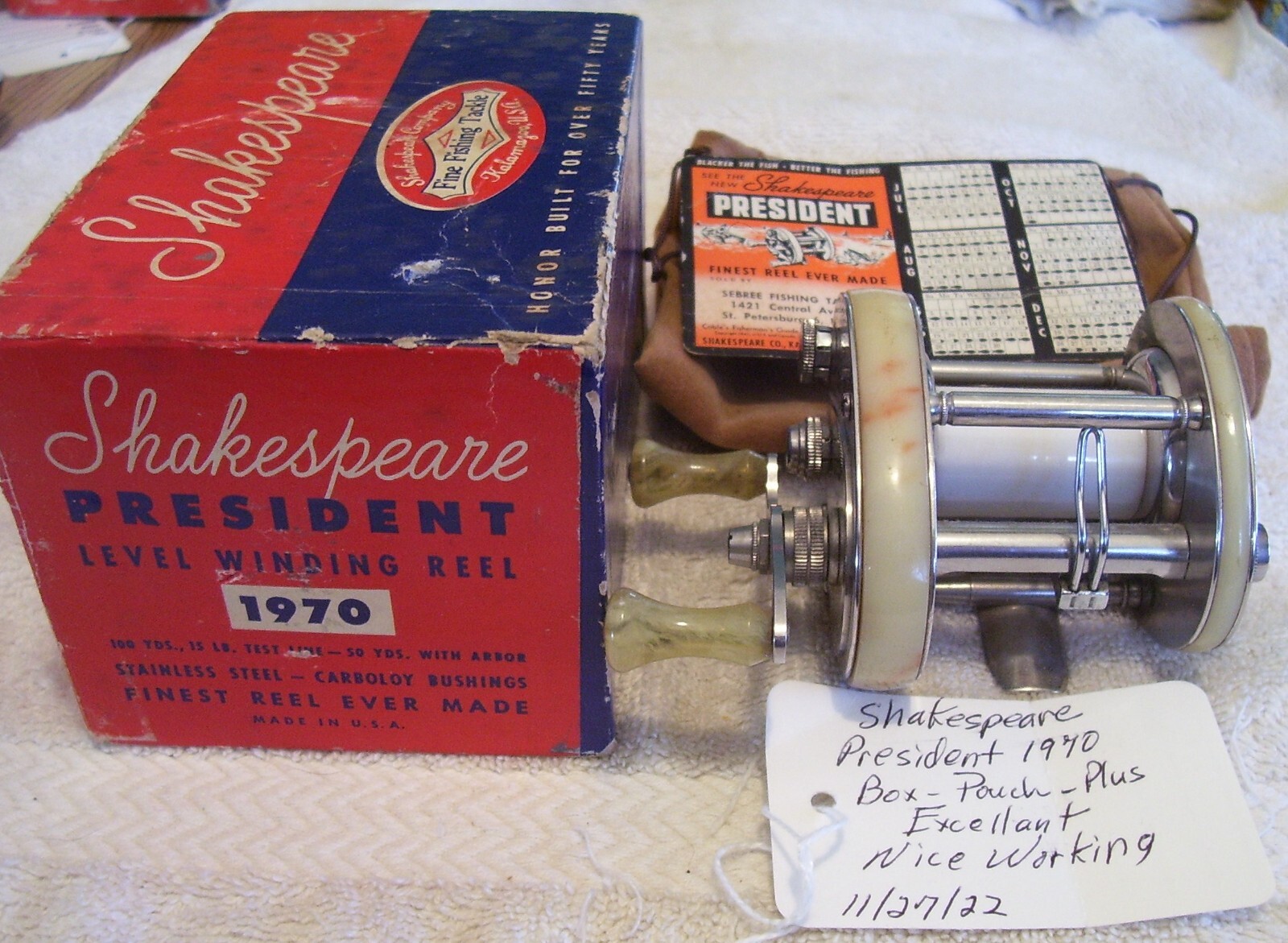 シェイクスピア　Shakespeare President 1970 Vintage Shakespeare President #1970 Reel w/ Leather Case | eBay