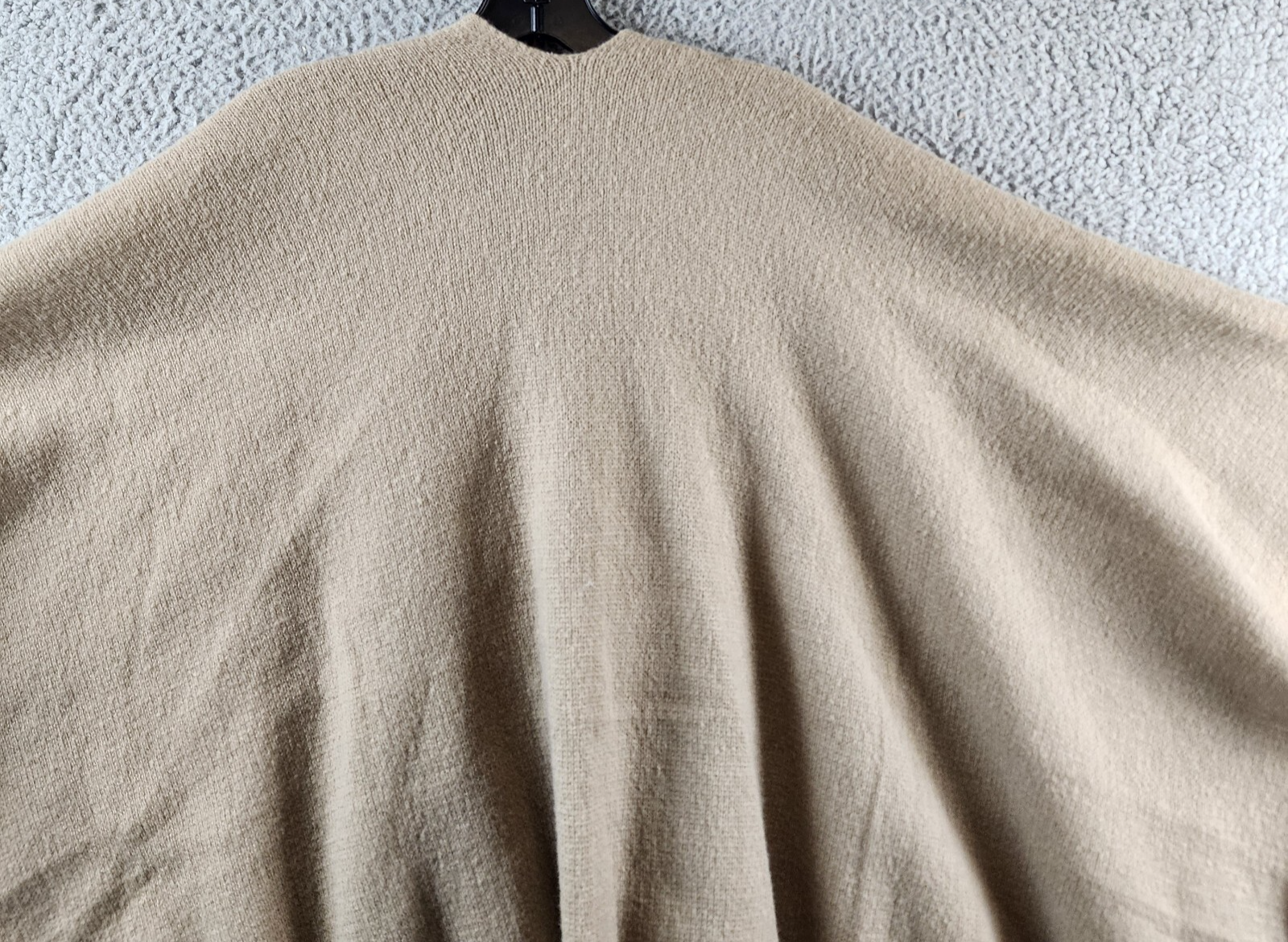 On 34th Tight Knit Reversible Wrap Sweater Women's O/S Taupe/Ivory Open Front - Picture 13 of 13