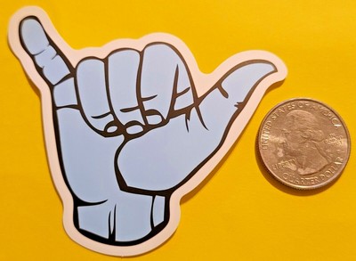 Shaka Hand Super Cute Simple Cartoon Hang Loose Sticker Decal Embellishment Cool