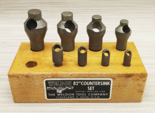 WELDON 8-piece Machinist Tool Countersink Set 82* HSS