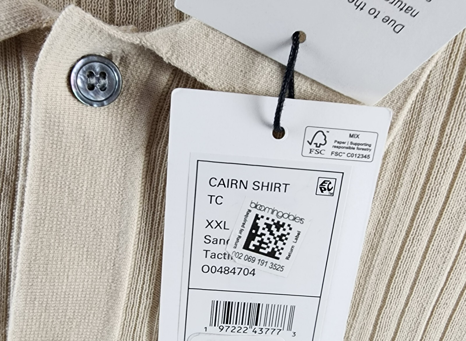 Theory Cairn Tactile Finish Regular Fit Button Up Shirt Men's XXL Sand Solid S/S - Picture 7 of 14