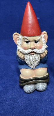 Figurine Angry sad mad  gnome on the toilet Naughty DWK Corporation