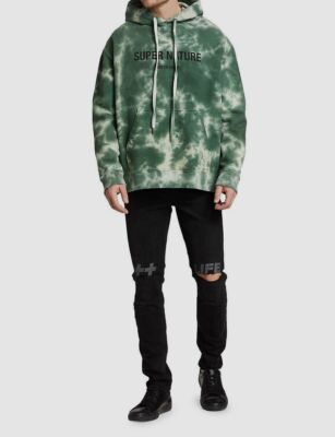 $240 Ksubi Women's Green Tie-Dye Cotton Hoodie Sweater Size 2XL