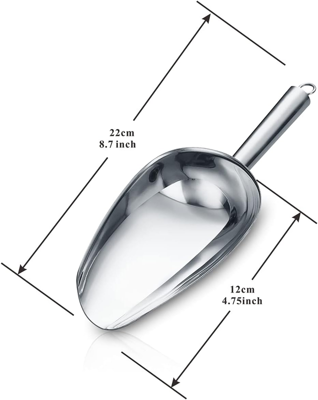Stainless Steel Ice Scoop 6 OZ, Multipurpose Scoop for Ice Maker, Candy, Kitchen