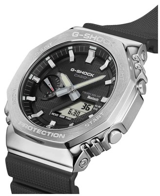 Pre-owned Casio G-shock Metal Covered 2100 (44.4mm) Black Hybrid Dial / Black