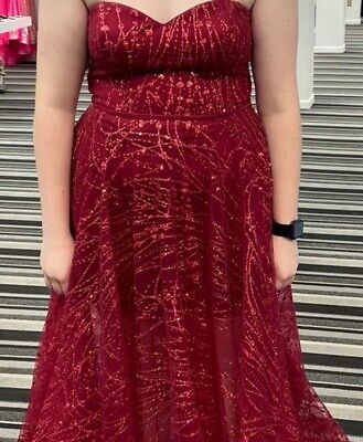 Red Sequin Clarisse Floor Length Prom Dress
