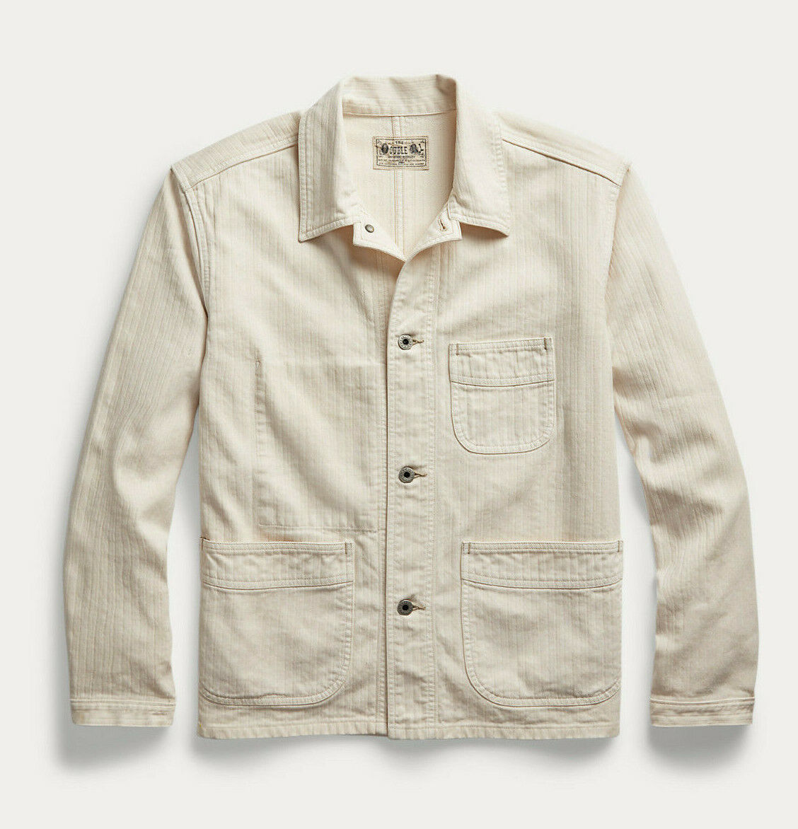Pre-owned Ralph Lauren Rrl Cream Linen Cotton Herringbone Sport Coat Jacket In White