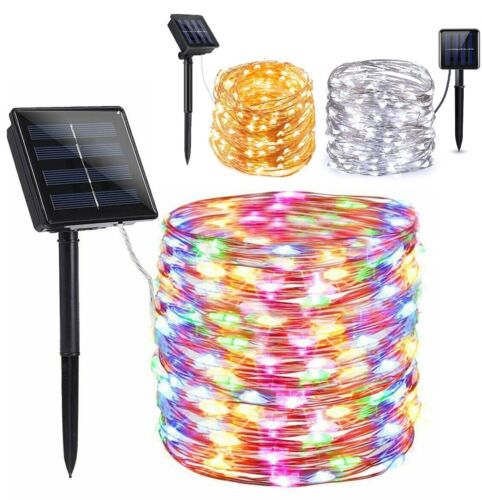 100/200 LED Solar Fairy String Light Copper Wire Outdoor Wat
