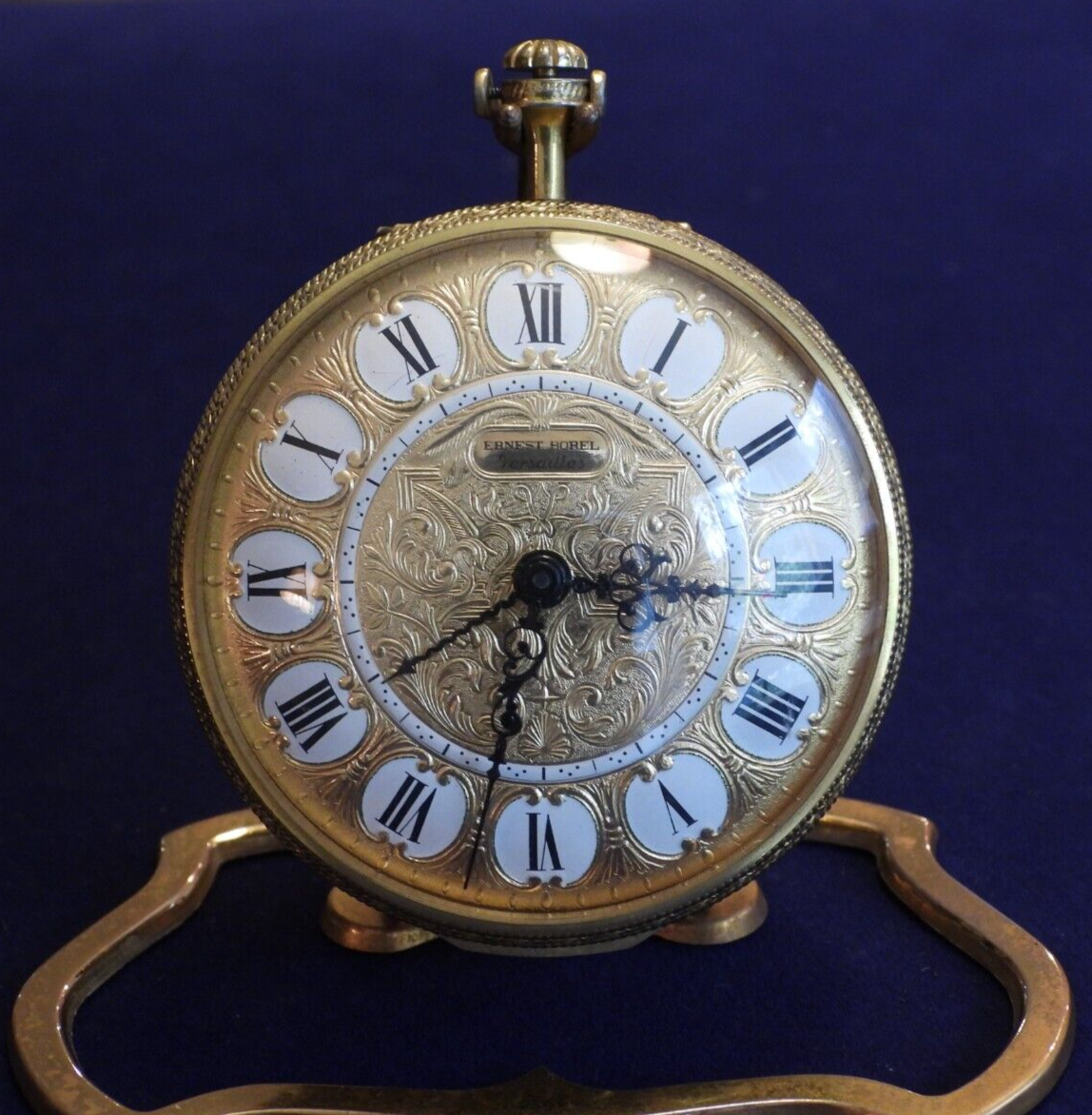 Antike Ernest Borel Versailles 8 Tage Schreibtischuhr Taschenuhr mit Stander