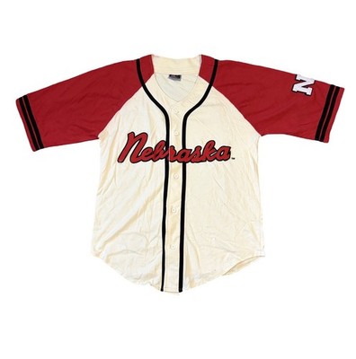 Vintage Y2K Colosseum Nebraska Huskers College Baseball Jersey Large Sewn Logo