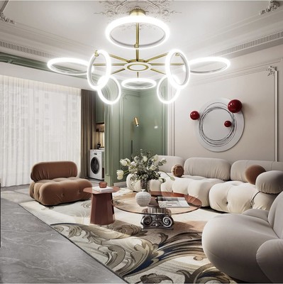 OUQI 7000K Dimmable Ceiling Light Fixture,Modern 8 Lights Fixtures Ceiling Mount