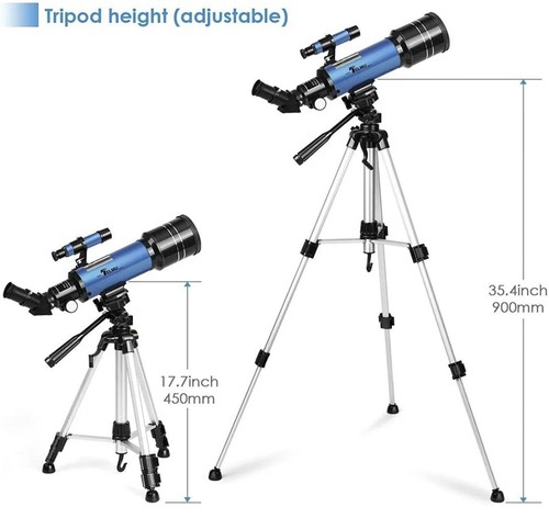 天体望遠鏡 TELMU F40070M Telmu F40070M Astronomical Telescope 70mm Aperture 400mm AZ