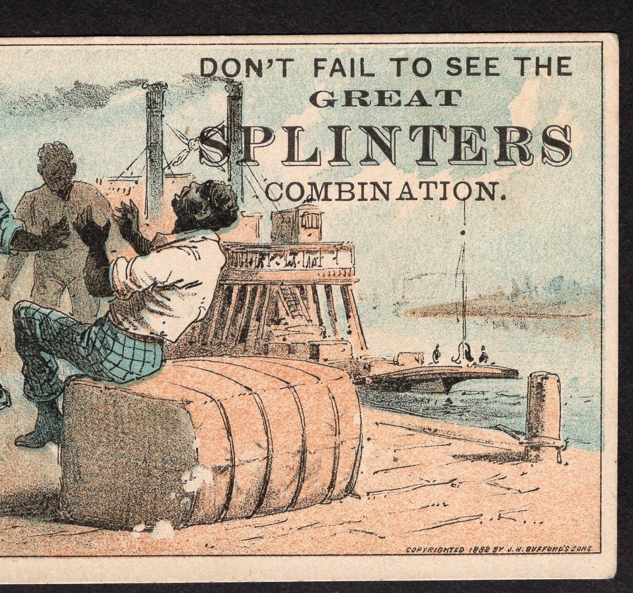 Vaudeville Theater 1880's Splinters Combination Southern Black Riverboat Card