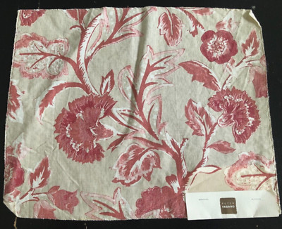 PETER FASANO Tinay in Rose, Taupe 12 1/2 x 15 3/8'' Floral Fabric Sample