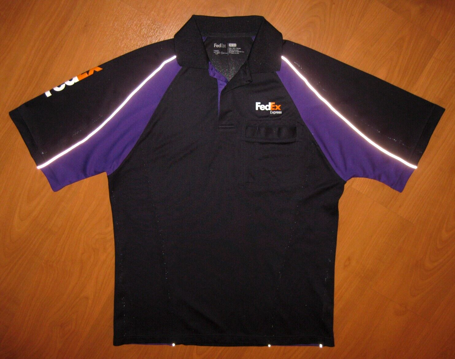 FedEx Express by Stan Herman Men's Size L Large Employee Uniform Polo Shirt