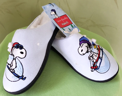 VERA BRADLEY PEANUTS SNOOPY EMBELLISHED SLIPPERS NWT SKI JUMP