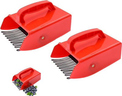 Berry Picker, 2 Pack Berry Pickers and Rakes with Metallic Comb and Ergonomic Ha