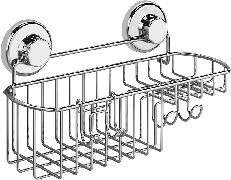 Powerful Vacuum Suction Cup Shower Caddy Basket For Shampoo Soap Combo Organizer