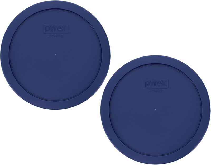 Pyrex 7402-PC 6/7-Cup Blue Food Storage Lid (2-Pack) - Made in USA