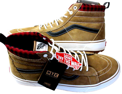 Vans Men's Sk8-Hi MTE-1 All Weather Boots Plaid Brown Black Size 8 NIB