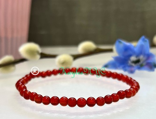 Wholesale Lot 6 Pcs Natural Carnelian 4mm 7.5” Crystal Stretch Bracelet
