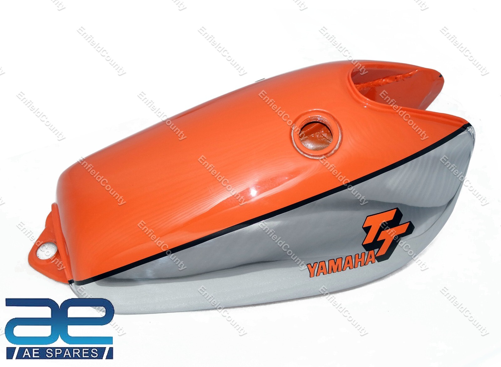 Fuel Petrol Gas Tank Steel Chrome & Orange for Yamaha XT500 TT500 1977 Model  