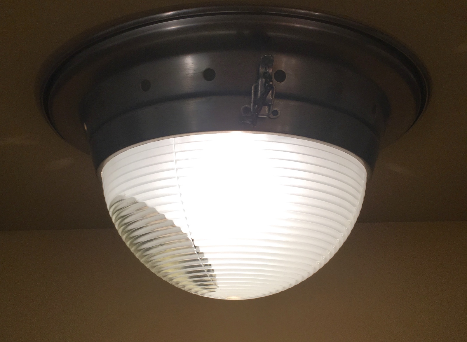 Vintage Lighting dramatic 1940s kitchen fixture by Luminous Company