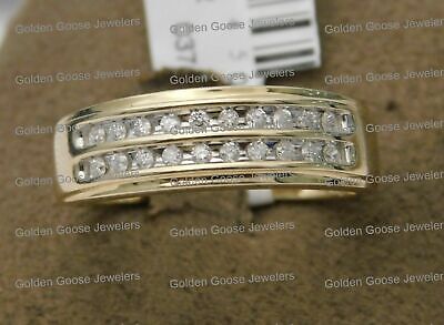 Pre-owned Engagement Ring 10k Yellow Gold Mens Men Round Diamond Wedding Engagement His Ring Band