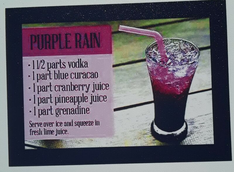 Purple Rain Cocktail 2.5" X 3.5" Fridge Magnet ☆ PRINCE Fan approved 