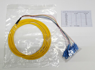 12 fiber SC/UPC Singlemode 9/125 Distribution Pigtails 3 meters