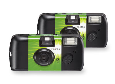 Fujifilm - QuickSnap Flash 400 Single-Use Camera with Flash - 2 pack - Green