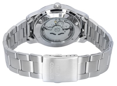 Pre-owned Seiko 5 Analog Stainless Steel Blue Dial Day/date Automatic Snkp17k1 Mens Watch