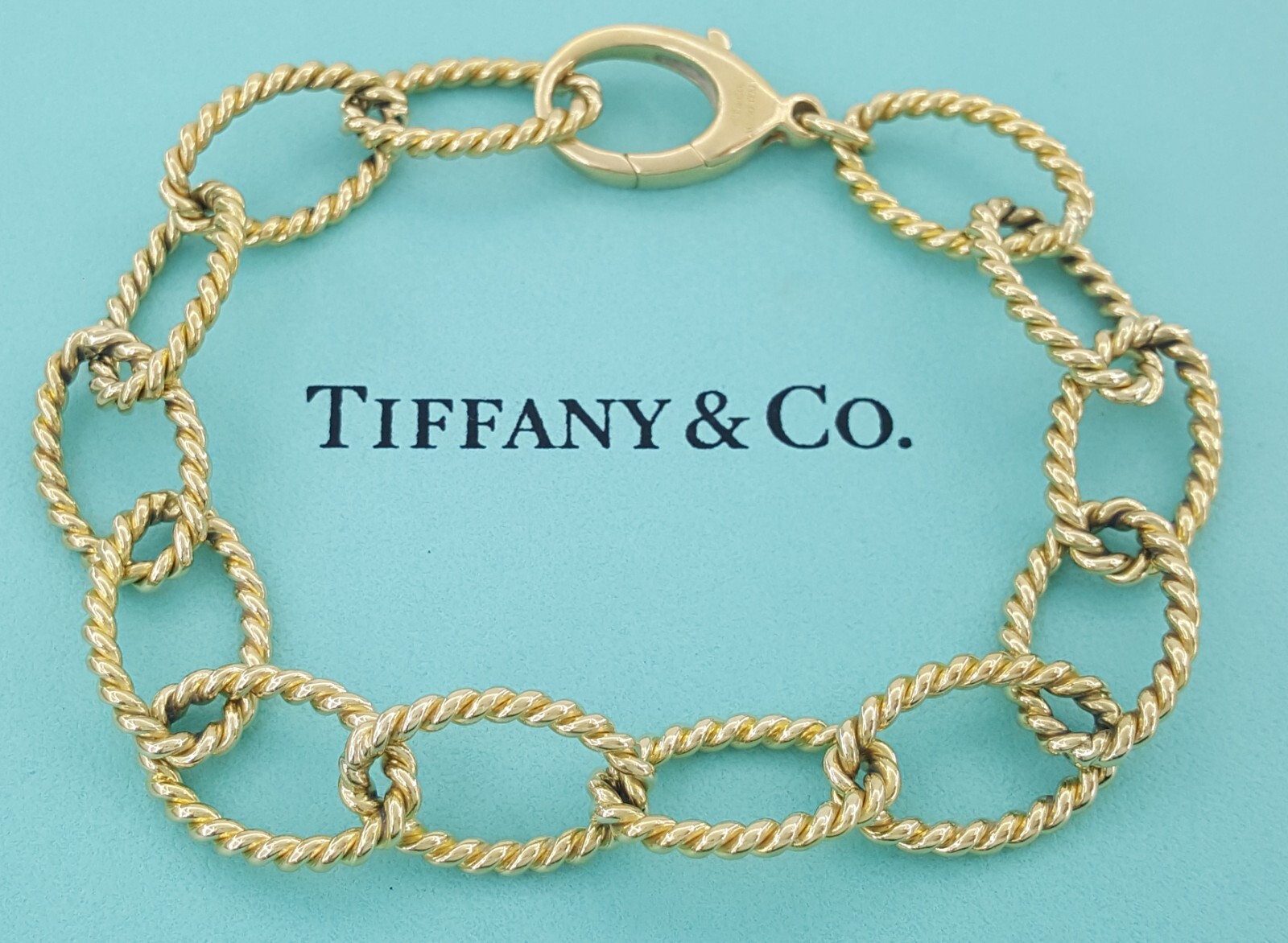 Tiffany & Co. 18k Yellow Gold Braided Oval Link Bracelet