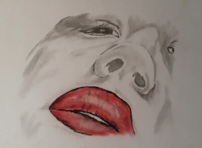 FACE ART A3 pencil/sketch/drawing/Pastel (signed)