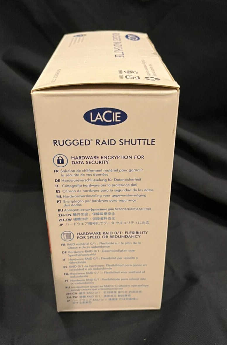 LaCie 8TB Rugged RAID Shuttle USB-C (STHT8000800) Open Box