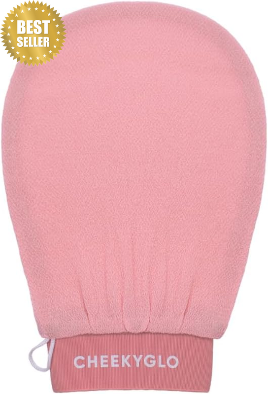 Premium Exfoliating Body Glove (Pink) | 100% Vegan Viscose | Traditional Body Sc