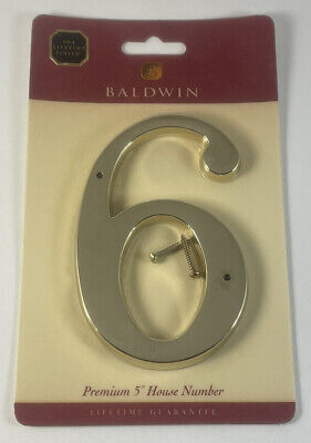 Baldwin - 6 - Solid Brass 5'' House Number