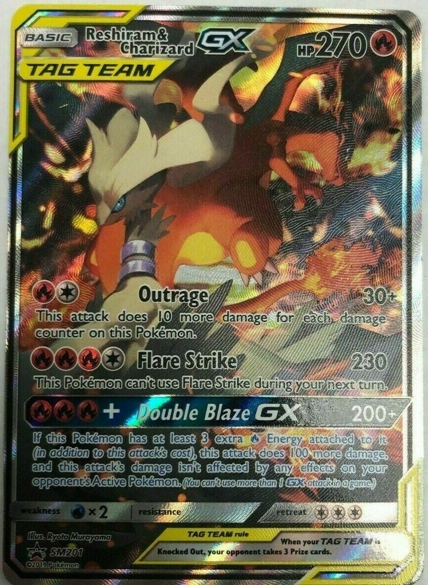 FULL ART Reshiram & Charizard GX ULTRA RARE SM Black Star