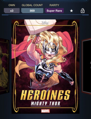 Topps Marvel Collect MIGHTY THOR SR Heroines Premiere Red Motion Digital