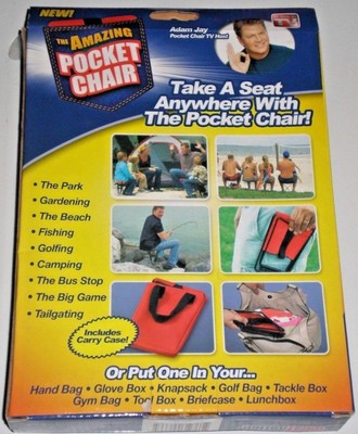 THE AMAZING POCKET CHAIR - ULTRA STRONG HOLDS 250 POUNDS - CHAIR & CARRY CASE -