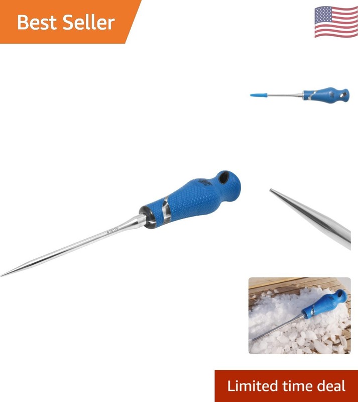 Adjustable Blue Stainless Steel Ice Pick for Ice Fishing &