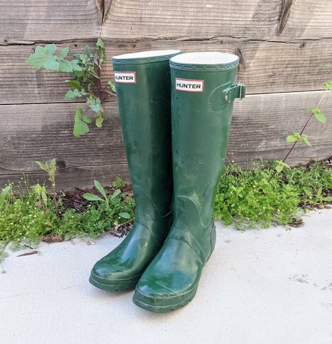 Hunter Original Green Tall Rain Boots - Womens Size 6 UK 4