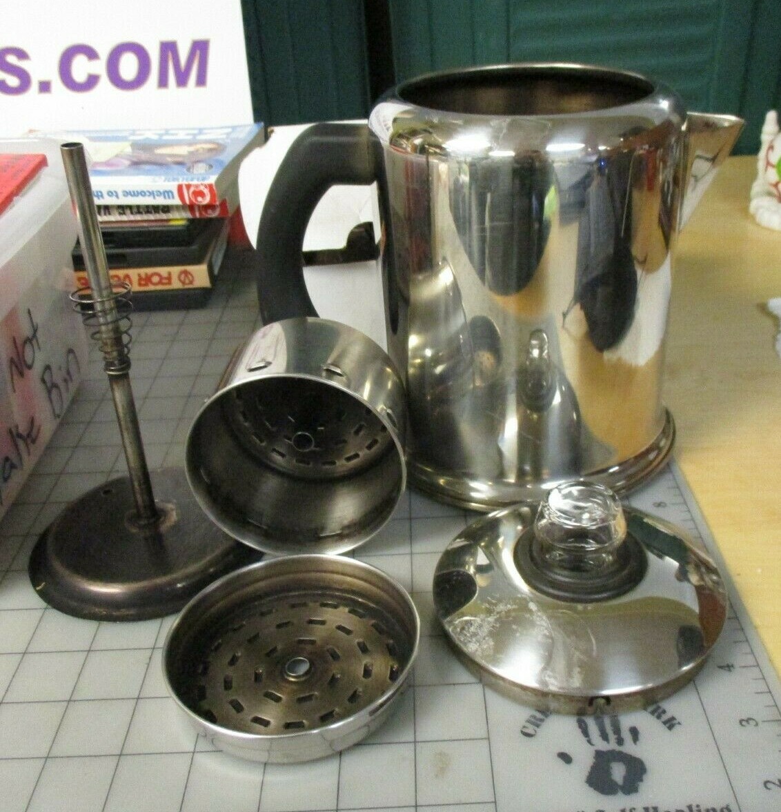 VTG Farberware Coffee Pot 48 Cup Percolator Stove Top Camp Stainless