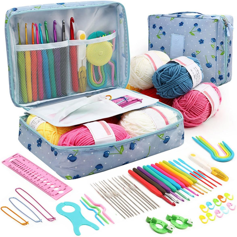 58 PC Crochet Kit for Beginners Knitting & Crochet Supplies,Premium Crocheting K