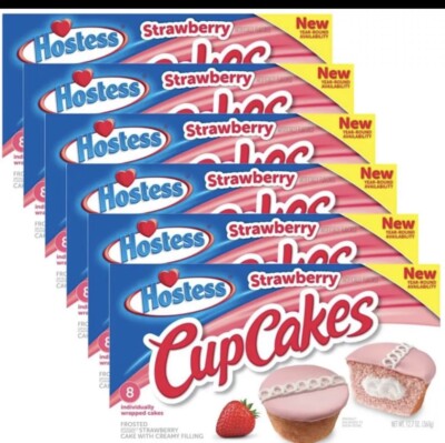 Hostess Strawberry Cupcakes, 12.7 Ounce, Box of 8, 6 Count Case