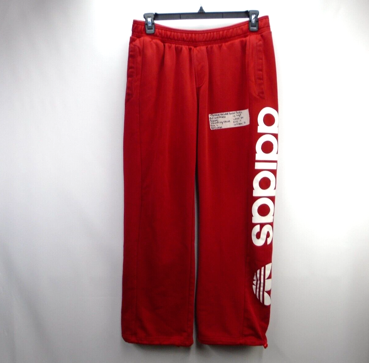 Mens Size L Red Jogger Pull String Ankle Large Logo