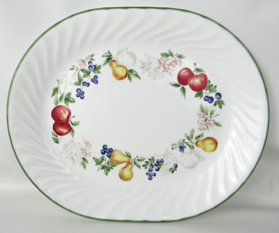 CORELLE CHUTNEY Fruit Swirll Edge PLATTER  12.25'' x 10'' NEW NEVER USED