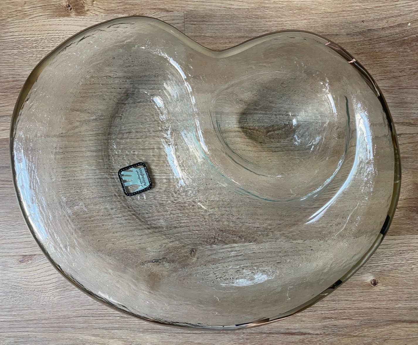 ANNIEGLASS 18" Roman Antique Platinum Chip & Dip - VGUC