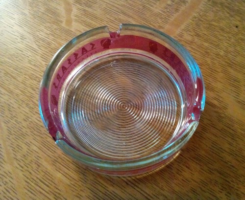 Vintage Caesars Atlantic City Clear Glass With Red Band 3 5/8