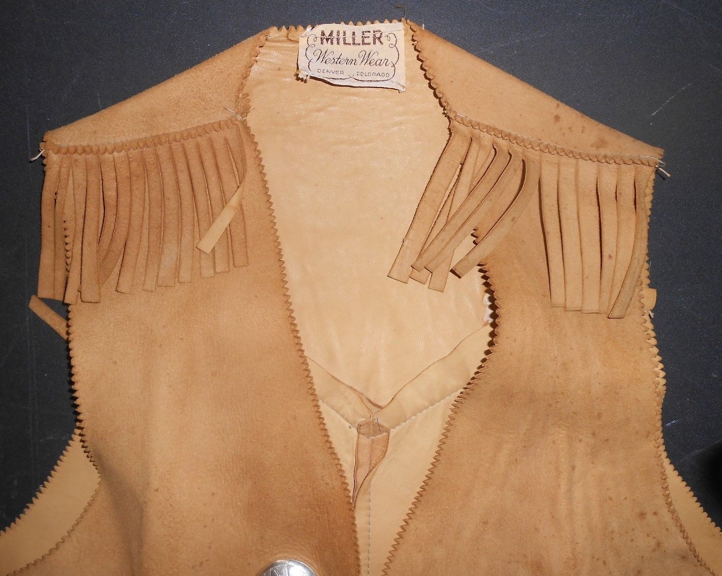 Vintage Miller Western Wear Denver Colorado Leather Vest